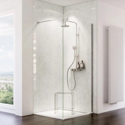 Schulte ExpressPlus DecoDesign Duschrückwand Hochglanz Stein Marmor-Hell 100x255 1 Schulte ExpressPlus DecoDesign Duschrückwand Hochglanz Stein Marmor-Hell 100x255