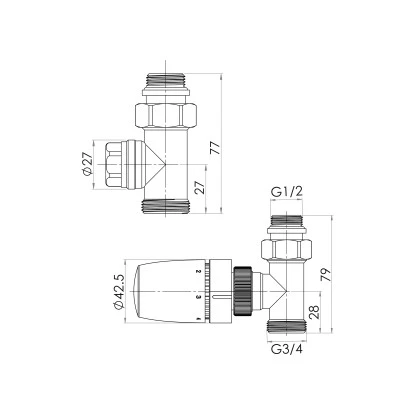 Schulte ExpressPlus Thermostat-Set "Durchgang" Verchromt 2 Schulte ExpressPlus Thermostat-Set "Durchgang" Verchromt – Bild 2