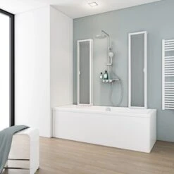 Schulte Badewannenaufsatz Kunstglas Alu Natur 2 X 104 Cm X 140 Cm -Schulte 32020 2053 4060991006173 7