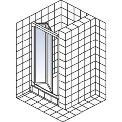 Schulte Falttür Kristall/Trend 90 Cm X 185 Cm Echtglas Klar Hell -Schulte 32020 2053 4060991007019 5
