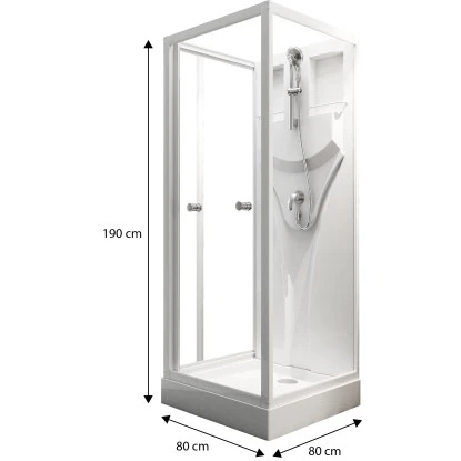 Schulte Komplettduschkabine Juist Mit Schiebetür Weiß 190x80x80 Cm 3 Schulte Komplettduschkabine Juist Mit Schiebetür Weiß 190x80x80 Cm – Bild 3