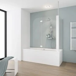 Schulte Badewannenaufsatz 2-teilig Mit Seitenwand 114,5 Cm X 140 Cm Echtglas