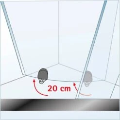 Schulte ExpressPlus Set Eckeinstieg Kristall/Trend Mit Duschwanne 185x80cm -Schulte 3 Abklappbar KristallTrend