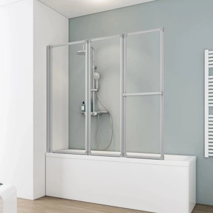 Schulte Komfort Badewannenfaltwand 3-tlg. 151,8 X 140 Cm Alu Natur 1 Schulte Komfort Badewannenfaltwand 3-tlg. 151,8 X 140 Cm Alu Natur