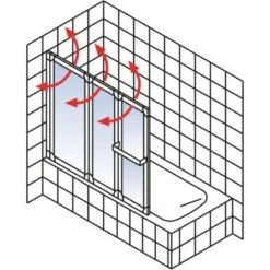 Schulte Komfort Badewannenfaltwand 3-tlg. 151,8 X 140 Cm Alu Natur 8 Schulte Komfort Badewannenfaltwand 3-tlg. 151,8 X 140 Cm Alu Natur -Schulte 4060991004612 2053 5