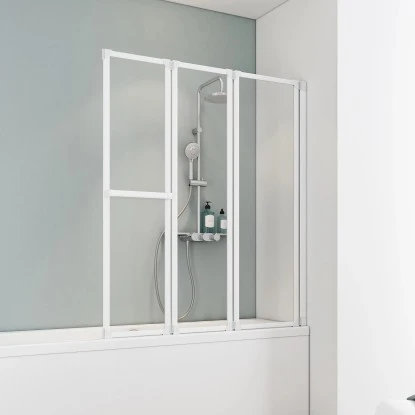 Schulte Komfort Badewannenfaltwand 3-tlg. 126,8 X 140 Cm Weiß 1 Schulte Komfort Badewannenfaltwand 3-tlg. 126,8 X 140 Cm Weiß