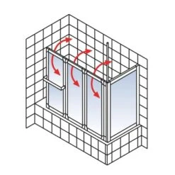 Schulte Komfort Badewannenfaltwand+Seitenwand 128,8 X 70 X 140 Cm -Schulte 4060991004858 5