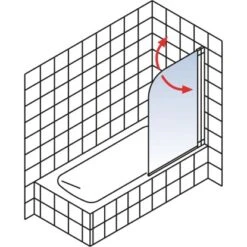 Schulte Wannenaufsatz Schwenkbar Echtglas Chrom Dekor Softcube 140 Cm X 80 Cm -Schulte 4060991005145 2053 3