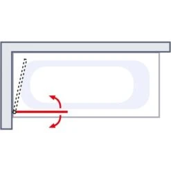 Schulte Wannenaufsatz Schwenkbar Echtglas Weiß Dekor-Querstreifen 140 Cm X 80 Cm -Schulte 4060991005282 2053 6