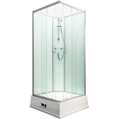 Schulte Komplettduschkabine Korfu II Mit Boiler Pumpe Alu-Natur Hellgrün 2 Schulte Komplettduschkabine Korfu II Mit Boiler Pumpe Alu-Natur Hellgrün – Bild 2