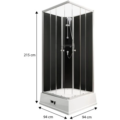 Schulte Komplettduschkabine Korfu II Mit Boiler Pumpe Alu-Natur Schwarz 3 Schulte Komplettduschkabine Korfu II Mit Boiler Pumpe Alu-Natur Schwarz – Bild 3