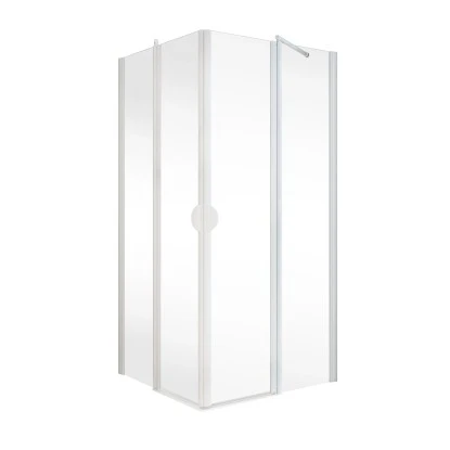 Schulte Sunny Eckeinstieg 4-tlg. Mit Drehtüren 80 X 80 X 180 Cm Weiß 2 Schulte Sunny Eckeinstieg 4-tlg. Mit Drehtüren 80 X 80 X 180 Cm Weiß – Bild 2