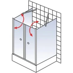 Schulte Pendeltür Als U-Kabine Alexa Style 2.0 Alu-Natur 192 Cm X 90 Cm -Schulte 4060991018664 2053 AI 02