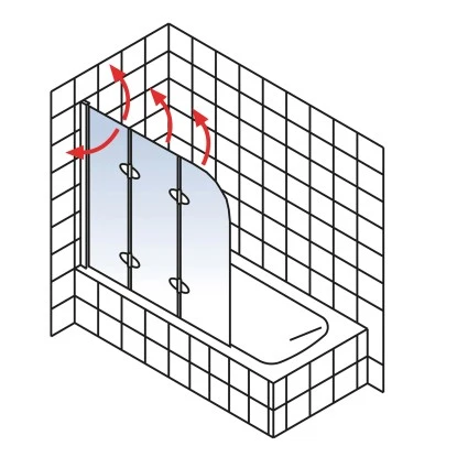 Schulte Badewannenaufsatz 3-tlg. Alu Natur Dekor Liane 140 X 125 Cm 3 Schulte Badewannenaufsatz 3-tlg. Alu Natur Dekor Liane 140 X 125 Cm – Bild 3