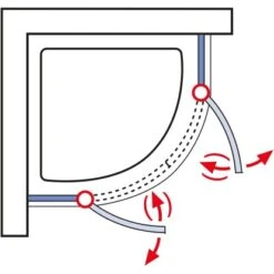 Schulte Runddusche Mit Drehtüren MasterClass BxTxH 80 X 80 X 200 Cm 7 Schulte Runddusche Mit Drehtüren MasterClass BxTxH 80 X 80 X 200 Cm -Schulte 4060991028076 2053 03