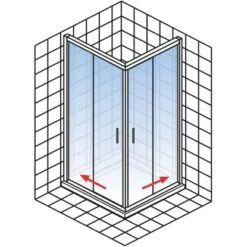 Schulte Schiebetür Als Eckeinstieg MasterClass Chromoptik BxTxH 90 X 90 X 200 Cm -Schulte 4060991029134 2053 04
