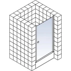 Schulte Drehtür Garant Chromoptik Echtglas Klar Hell Anschlag Rechts -Schulte 4060991029783 2053 5