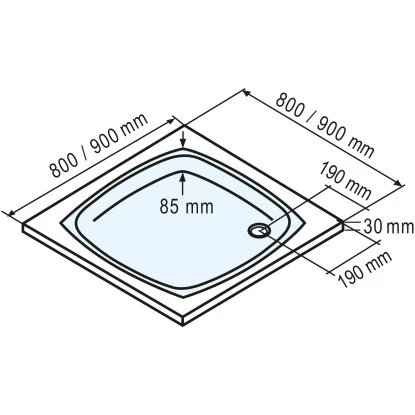 Schulte Duschwanne Eckig Flach Sanitäracryl 90 X 90 Cm 2 Schulte Duschwanne Eckig Flach Sanitäracryl 90 X 90 Cm – Bild 2