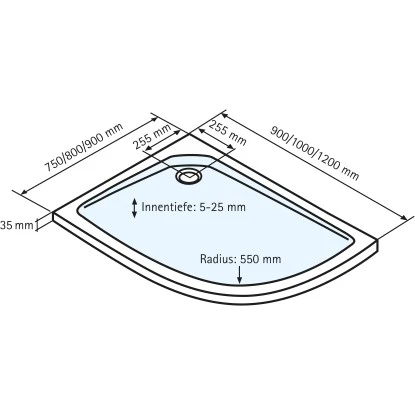 Schulte ExpressPlus Duschwanne Rund Extraflach Alpinweiß 75x90cm 2 Schulte ExpressPlus Duschwanne Rund Extraflach Alpinweiß 75x90cm – Bild 2