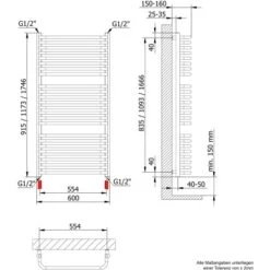 Schulte ExpressPlus Design-Heizkörper Amsterdam II Anschluss Unten 632W 12 Schulte ExpressPlus Design-Heizkörper Amsterdam II Anschluss Unten 632W -Schulte 4060991037238 2053 3