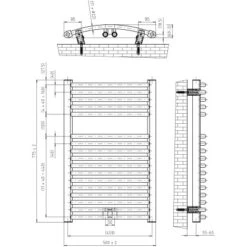 Schulte ExpressPlus Design-Heizkörper München Rund Mittelanschluss 398 W -Schulte 4060991038044 2053 6