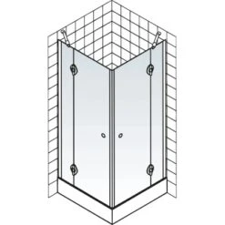 Schulte ExpressPlus Eckeinstieg 4-tlg. MasterClass Chromoptik 79,2-81,2x200cm -Schulte 4060991038358 2053 5