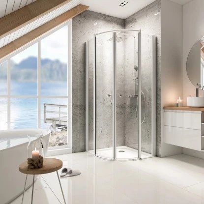 Schulte ExpressPlus Runddusche Garant 4-tlg. Alu-Natur Radius 55cm 1 Schulte ExpressPlus Runddusche Garant 4-tlg. Alu-Natur Radius 55cm