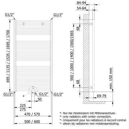 Schulte Design-Heizkoerper Turbo Mittenanschluss Mit 849 W Leistung In Alpinweis 2 Schulte Design-Heizkoerper Turbo Mittenanschluss Mit 849 W Leistung In Alpinweis – Bild 2