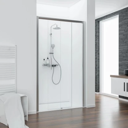 Schulte Schiebetür Mit Seitenwand Kristall/Trend Chromopt. Klar Hell 200x140cm 1 Schulte Schiebetür Mit Seitenwand Kristall/Trend Chromopt. Klar Hell 200x140cm