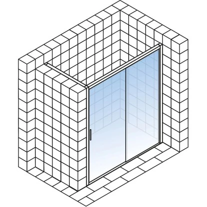 Schulte Schiebetür Mit Seitenwand Kristall/Trend Chromopt. Klar Hell 200x140cm 4 Schulte Schiebetür Mit Seitenwand Kristall/Trend Chromopt. Klar Hell 200x140cm – Bild 4