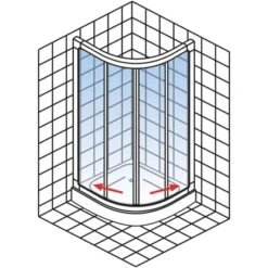 Schulte Runddusche II Kristall/Trend Aluminiumprofilen BxTxH 80 X 80 X 185 Cm -Schulte 4060991051180 2053 04