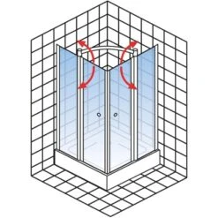 Schulte ExpressPlus Eckeinstieg Mit Drehfalttür Garant Chromoptik 200x80cm -Schulte 4060991055980 2053 5