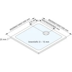 Schulte ExpressPlus Duschwanne Schulte-plan Eckig Mineralguss 90x90cm -Schulte 4060991056468 2053 3