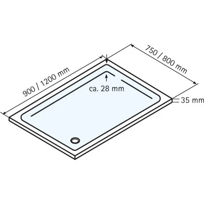 Schulte ExpressPlus Duschwanne Eckig Flach Sanitäracryl Asymmetrisch 75x90cm 5 Schulte ExpressPlus Duschwanne Eckig Flach Sanitäracryl Asymmetrisch 75x90cm – Bild 5