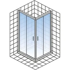 Schulte ExpressPlus Set Eckeinstieg Kristall/Trend Mit Duschwanne 185x80cm -Schulte 4060991056970 2053 5
