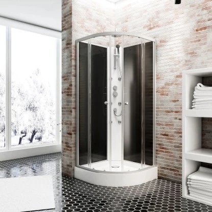 Schulte ExpressPlus Wellnesskabine Rhodos Mit Schiebetür Alu Natur 225x85x85cm 1 Schulte ExpressPlus Wellnesskabine Rhodos Mit Schiebetür Alu Natur 225x85x85cm