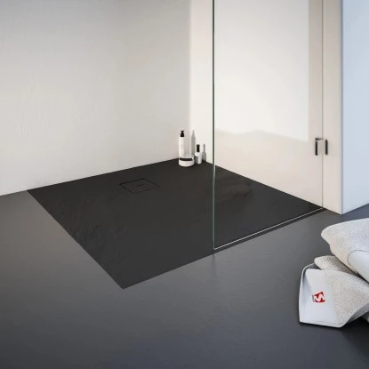 Schulte Duschwanne Mineralguss Mit Steinstruktur 1000 X 1000 Mm Anthrazit 2 Schulte Duschwanne Mineralguss Mit Steinstruktur 1000 X 1000 Mm Anthrazit – Bild 2