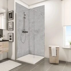 Schulte ExpressPlus DecoDesign Duschrückwand Dekor Stein Grau Hell 210x120cm 5 Schulte ExpressPlus DecoDesign Duschrückwand Dekor Stein Grau Hell 210x120cm -Schulte 4060991067679 Bild03