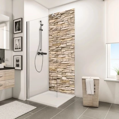 Schulte ExpressPlus Duschrückwand Dekor Stein Verblender- Hell 255 X 150 Cm 2 Schulte ExpressPlus Duschrückwand Dekor Stein Verblender- Hell 255 X 150 Cm – Bild 2