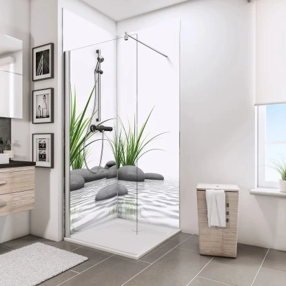 Schulte ExpressPlus DecoDesign Duschrückwand Foto über Eck Zen-Steine 210x90x90c 2 Schulte ExpressPlus DecoDesign Duschrückwand Foto über Eck Zen-Steine 210x90x90c – Bild 2