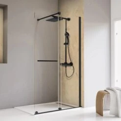 Schulte Walk In Schiebetür Toura Rollen 200 X 120 Cm Schwarz Klar Hell Festel. R