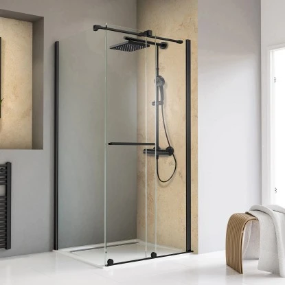 Schulte Schiebetür Toura Mit Seitenwand L 200 X 120 X 80 Cm Schwarz Klar Hell 1 Schulte Schiebetür Toura Mit Seitenwand L 200 X 120 X 80 Cm Schwarz Klar Hell