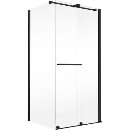 Schulte Schiebetür Toura Mit Seitenwand L 200 X 120 X 80 Cm Schwarz Klar Hell 2 Schulte Schiebetür Toura Mit Seitenwand L 200 X 120 X 80 Cm Schwarz Klar Hell – Bild 2
