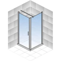 Schulte Drehtür Toura L + Seitenwand Pendelbar Schwarz 200 X 90 X 90 Cm Klar Hel -Schulte 4060991070068 2053 5