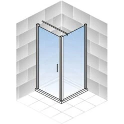 Schulte Drehtür Toura L + Seitenwand Pendel Schwarz 200 X 100 X 100 Cm Klar Hell -Schulte 4060991070082 2053 5