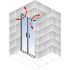 Schulte Pendeltür Toura Nische Schwarz 200 Cm X 90 Cm Klar Hell -Schulte 4060991070105 2053 5