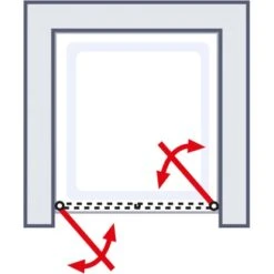 Schulte Pendeltür Toura Nische Schwarz 200 Cm X 90 Cm Klar Hell -Schulte 4060991070105 2053 6