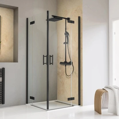 Schulte Eckeinstieg 4-tlg. Toura Pendelbar Schwarz 200 X 100 X 100 Cm Klar Hell 1 Schulte Eckeinstieg 4-tlg. Toura Pendelbar Schwarz 200 X 100 X 100 Cm Klar Hell