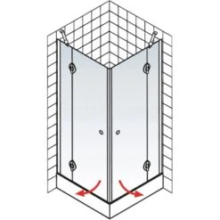 Schulte Eckeinstieg 4-tlg. Toura Pendelbar Schwarz 200 X 100 X 100 Cm Klar Hell 11 Schulte Eckeinstieg 4-tlg. Toura Pendelbar Schwarz 200 X 100 X 100 Cm Klar Hell -Schulte 4060991070136 2053 6