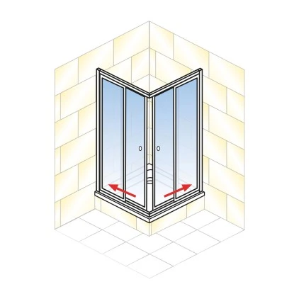 Schulte Eckeinstieg Mit Schiebetüren Sunny 180 Cm X 75-90 Cm Weiß Glasdekor 5 Schulte Eckeinstieg Mit Schiebetüren Sunny 180 Cm X 75-90 Cm Weiß Glasdekor – Bild 5
